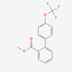 molecular formula C15H11F3O3 B7960828 Methyl 2-[4-(trifluoromethoxy)phenyl]benzoate 