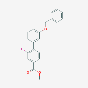 molecular formula C21H17FO3 B7960840 Methyl 4-[3-(benzyloxy)phenyl]-3-fluorobenzoate 