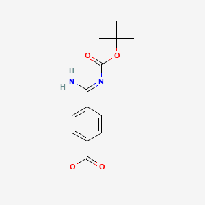 molecular formula C14H18N2O4 B7961868 methyl 4-[(Z)-N'-[(2-methylpropan-2-yl)oxycarbonyl]carbamimidoyl]benzoate 