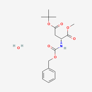 molecular formula C17H25NO7 B7962075 D-Aspartic acid, N-[(phenylmethoxy)carbonyl]-, 4-(1,1-dimethylethyl) 1-methyl ester, hydrate 