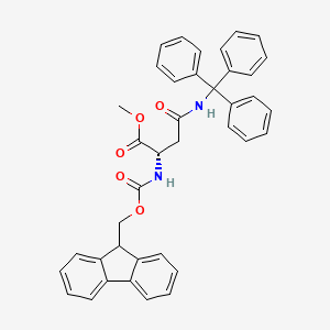 molecular formula C39H34N2O5 B7962110 methyl (2S)-2-{[(9H-fluoren-9-ylmethoxy)carbonyl]amino}-3-[(triphenylmethyl)carbamoyl]propanoate 