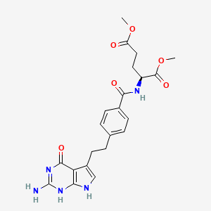 molecular formula C22H25N5O6 B7962204 dimethyl (2S)-2-[[4-[2-(2-amino-4-oxo-1,7-dihydropyrrolo[2,3-d]pyrimidin-5-yl)ethyl]benzoyl]amino]pentanedioate 