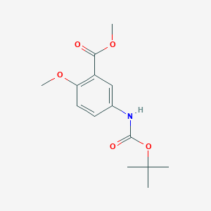 molecular formula C14H19NO5 B7962450 Methyl 5-((tert-butoxycarbonyl)amino)-2-methoxybenzoate 