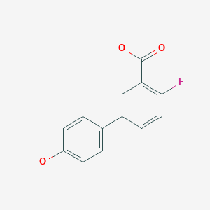 molecular formula C15H13FO3 B7962546 Methyl 2-fluoro-5-(4-methoxyphenyl)benzoate 