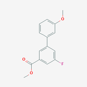 molecular formula C15H13FO3 B7962625 Methyl 3-fluoro-5-(3-methoxyphenyl)benzoate 