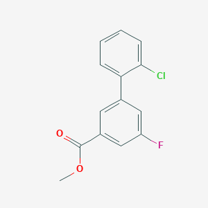 molecular formula C14H10ClFO2 B7962667 Methyl 3-(2-chlorophenyl)-5-fluorobenzoate 