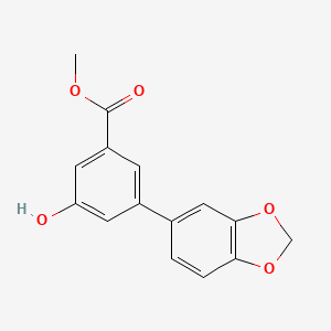 molecular formula C15H12O5 B7963026 Methyl 3-(2H-1,3-benzodioxol-5-YL)-5-hydroxybenzoate CAS No. 1820684-07-8
