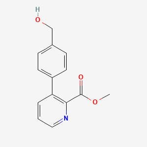 molecular formula C14H13NO3 B7963056 METHYL 3-[4-(HYDROXYMETHYL)PHENYL]PYRIDINE-2-CARBOXYLATE 