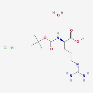 molecular formula C12H27ClN4O5 B7963150 hydrate methyl (2R)-2-{[(tert-butoxy)carbonyl]amino}-5-carbamimidamidopentanoate hydrochloride 