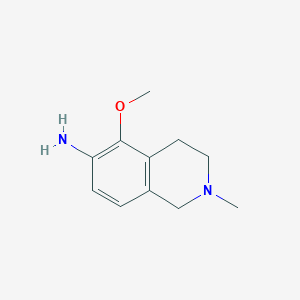 molecular formula C11H16N2O B7963576 5-Methoxy-2-methyl-1,2,3,4-tetrahydroisoquinolin-6-amine 