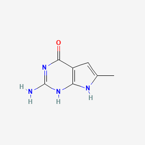 molecular formula C7H8N4O B7963646 2-amino-6-methyl-1,7-dihydropyrrolo[2,3-d]pyrimidin-4-one 