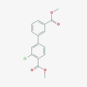 molecular formula C16H13ClO4 B7963760 Methyl 2-chloro-4-[3-(methoxycarbonyl)phenyl]benzoate 