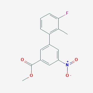 molecular formula C15H12FNO4 B7963860 Methyl 3-(3-fluoro-2-methylphenyl)-5-nitrobenzoate 
