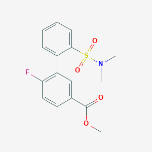 molecular formula C16H16FNO4S B7963952 Methyl 3-[2-(dimethylsulfamoyl)phenyl]-4-fluorobenzoate 