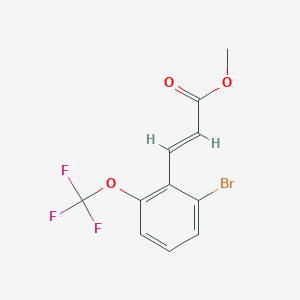 molecular formula C11H8BrF3O3 B7963980 Methyl (2E)-3-[2-bromo-6-(trifluoromethoxy)phenyl]prop-2-enoate 