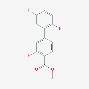 molecular formula C14H9F3O2 B7964052 Methyl 4-(2,5-difluorophenyl)-2-fluorobenzoate 