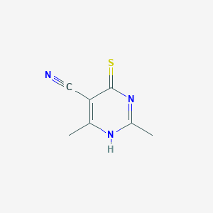 molecular formula C7H7N3S B079641 4-Mercapto-2,6-dimethylpyrimidine-5-carbonitrile CAS No. 13996-06-0