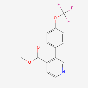 molecular formula C14H10F3NO3 B7964143 Methyl 3-(4-(trifluoromethoxy)phenyl)isonicotinate 
