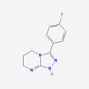 molecular formula C11H11FN4 B7964669 3-(4-fluorophenyl)-1,5,6,7-tetrahydro-[1,2,4]triazolo[4,3-a]pyrimidine 