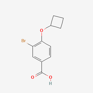 molecular formula C11H11BrO3 B7965491 3-Bromo-4-cyclobutoxybenzoic acid 