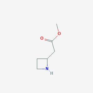molecular formula C6H11NO2 B7965506 Methyl 2-(azetidin-2-yl)acetate 