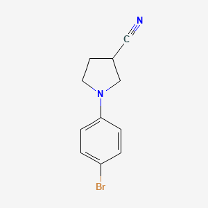 molecular formula C11H11BrN2 B7966146 1-(4-Bromophenyl)pyrrolidine-3-carbonitrile 