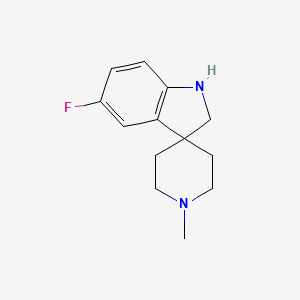molecular formula C13H17FN2 B7966229 5-Fluoro-1'-methylspiro[indoline-3,4'-piperidine] 