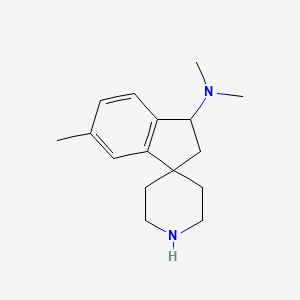molecular formula C16H24N2 B7966264 N,N,6-Trimethyl-2,3-dihydrospiro[indene-1,4'-piperidin]-3-amine 