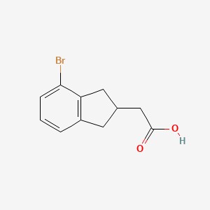 molecular formula C11H11BrO2 B7966272 2-(4-Bromo-2,3-dihydro-1H-inden-2-YL)acetic acid 