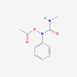 molecular formula C10H12N2O3 B079663 Hydroxylamine, O-acetyl-N-(methylcarbamoyl)-N-phenyl- CAS No. 13748-48-6