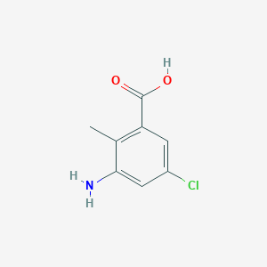 molecular formula C8H8ClNO2 B7966996 3-Amino-5-chloro-2-methylbenzoic acid 