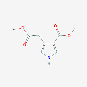 molecular formula C9H11NO4 B7967684 methyl 4-(2-methoxy-2-oxoethyl)-1h-pyrrole-3-carboxylate 