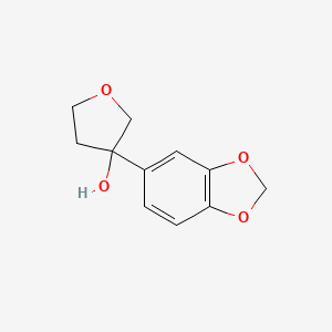 molecular formula C11H12O4 B7967698 3-(1,3-Benzodioxol-5-yl)oxolan-3-ol 