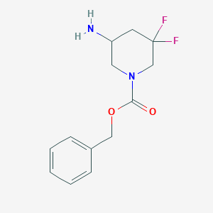molecular formula C13H16F2N2O2 B7968505 Benzyl 5-amino-3,3-difluoropiperidine-1-carboxylate 