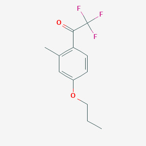 molecular formula C12H13F3O2 B7969288 2,2,2-Trifluoro-1-(2-methyl-4-propoxyphenyl)ethanone 