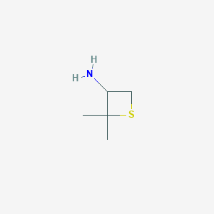 molecular formula C5H11NS B7970155 2,2-Dimethylthietan-3-amine 