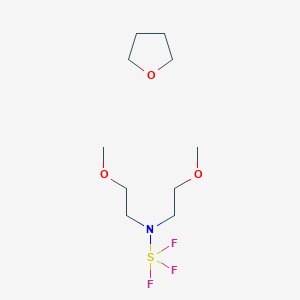 molecular formula C10H22F3NO3S B7970227 2-methoxy-N-(2-methoxyethyl)-N-(trifluoro-λ4-sulfanyl)ethanamine;oxolane 