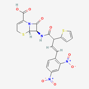 molecular formula C21H16N4O8S2 B7971070 (6R,7R)-7-[[(E)-4-(2,4-dinitrophenyl)-2-thiophen-2-ylbut-3-enoyl]amino]-8-oxo-5-thia-1-azabicyclo[4.2.0]oct-2-ene-2-carboxylic acid 
