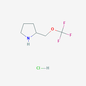 molecular formula C6H11ClF3NO B7971145 2-((Trifluoromethoxy)methyl)pyrrolidine hydrochloride 
