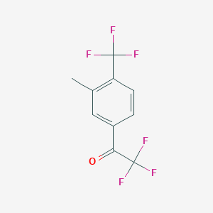 molecular formula C10H6F6O B7971155 2,2,2-Trifluoro-1-(3-methyl-4-(trifluoromethyl)phenyl)ethanone 