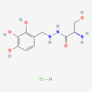 molecular formula C10H16ClN3O5 B7971162 2'-(2,3,4-Trihydroxybenzyl)-L-serinohydrazide hydrochloride CAS No. 36318-70-4
