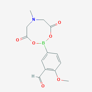molecular formula C13H14BNO6 B7971175 2-Methoxy-5-(6-methyl-4,8-dioxo-1,3,6,2-dioxazaborocan-2-yl)benzaldehyde 