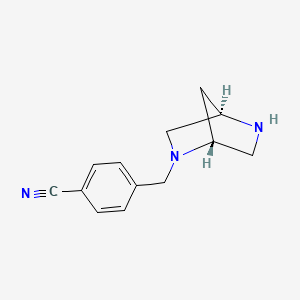 molecular formula C13H15N3 B7971192 4-{[(1R,4R)-2,5-diazabicyclo[2.2.1]heptan-2-yl]methyl}benzonitrile 
