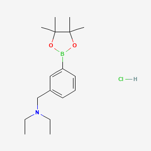 molecular formula C17H29BClNO2 B7971222 Diethyl({[3-(tetramethyl-1,3,2-dioxaborolan-2-yl)phenyl]methyl})amine hydrochloride 