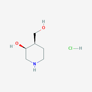 molecular formula C6H14ClNO2 B7971475 cis-4-(Hydroxymethyl)-3-piperidinol hydrochloride 