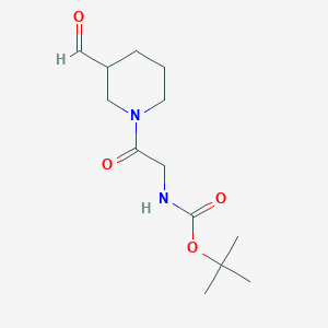 molecular formula C13H22N2O4 B7971701 tert-butyl N-[2-(3-formylpiperidin-1-yl)-2-oxoethyl]carbamate 