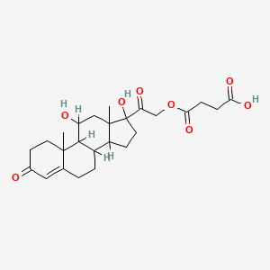 molecular formula C25H34O8 B7971850 4-(2-{1,10-dihydroxy-9a,11a-dimethyl-7-oxo-1H,2H,3H,3aH,3bH,4H,5H,7H,8H,9H,9aH,9bH,10H,11H,11aH-cyclopenta[a]phenanthren-1-yl}-2-oxoethoxy)-4-oxobutanoic acid CAS No. 1231184-90-9
