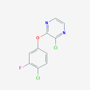molecular formula C10H5Cl2FN2O B7973148 2-Chloro-3-(4-chloro-3-fluorophenoxy)pyrazine 