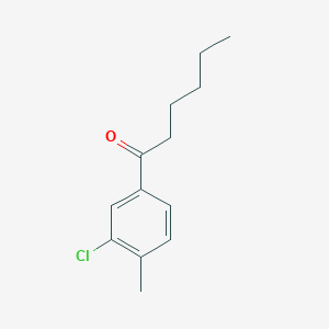 molecular formula C13H17ClO B7973214 1-(3-Chloro-4-methylphenyl)hexan-1-one 