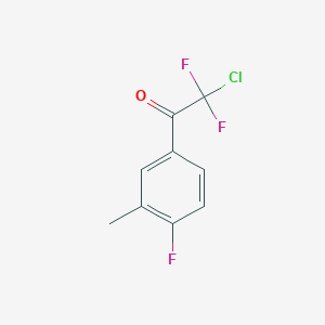 molecular formula C9H6ClF3O B7973483 2-Chloro-2,2-difluoro-1-(4-fluoro-3-methylphenyl)ethanone 